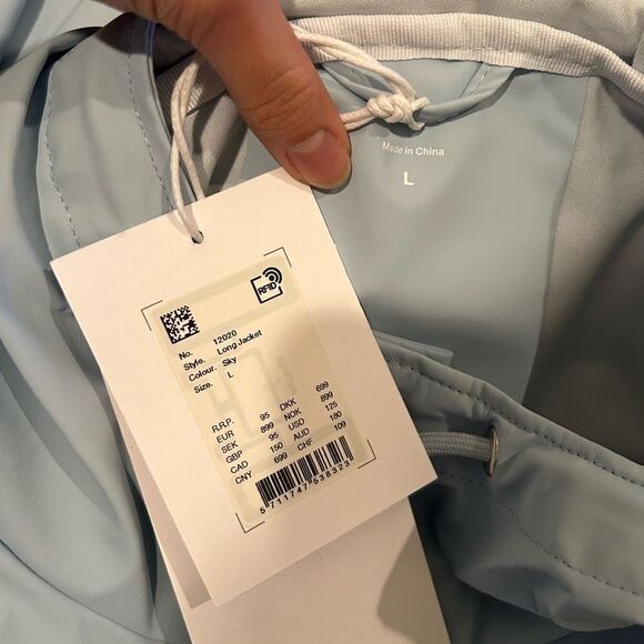 NWT Large Rains Unisex Waterproof Long Jacket Sky - Picture 9 of 10